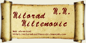 Milorad Miltenović vizit kartica